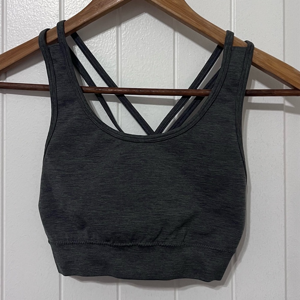 Alphalete Charcoal Strappy Sports Bra Size Small